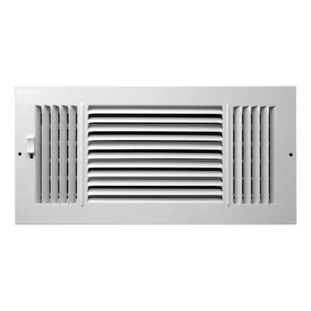 Greystone Greystone C103M14X06 Steel 3-Way Supply Wall & Ceiling Register  White - 14 x 6 in. 4304986